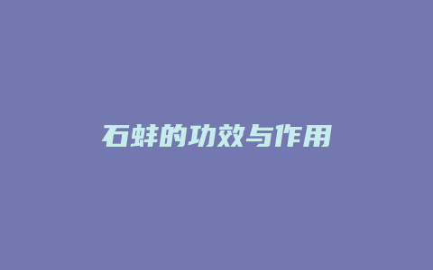 石蚌的功效与作用