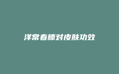 洋常春滕对皮肤功效