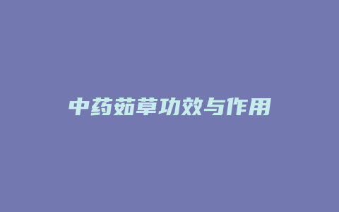 中药茹草功效与作用