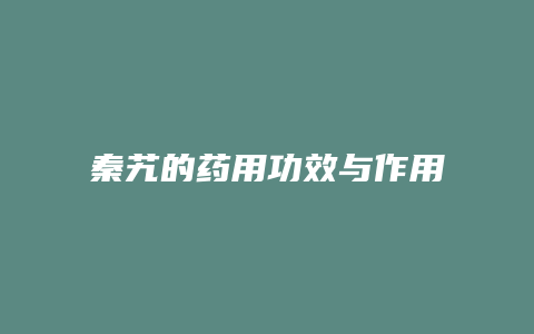 秦艽的药用功效与作用