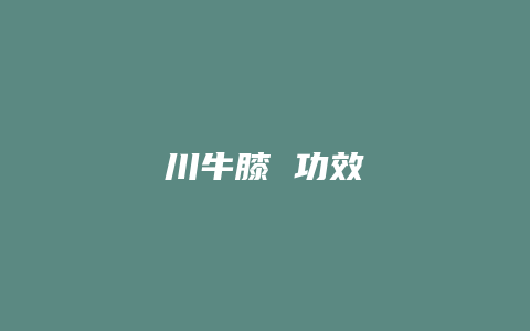 川牛膝 功效
