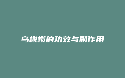 乌橄榄的功效与副作用