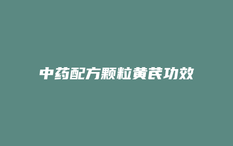 中药配方颗粒黄芪功效