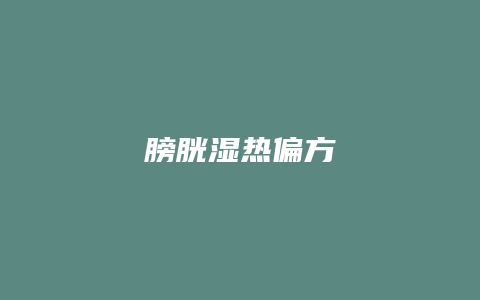 膀胱湿热偏方