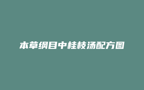 本草纲目中桂枝汤配方图