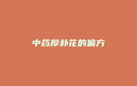 中药厚朴花的偏方