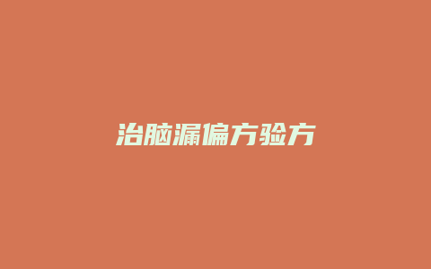 治脑漏偏方验方