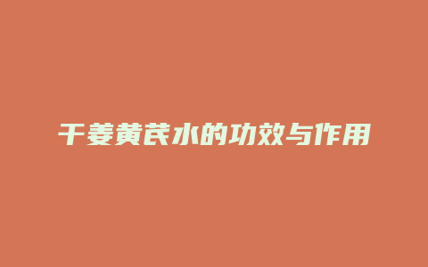 干姜黄芪水的功效与作用