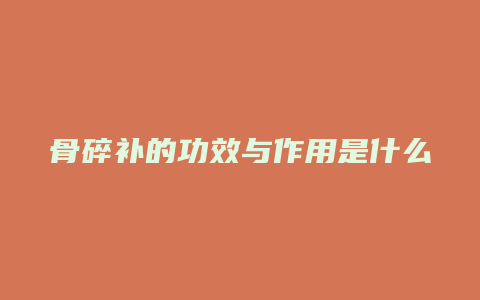 骨碎补的功效与作用是什么