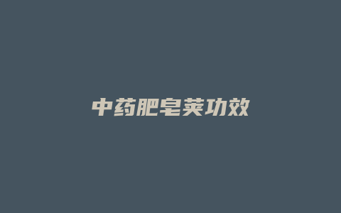 中药肥皂荚功效