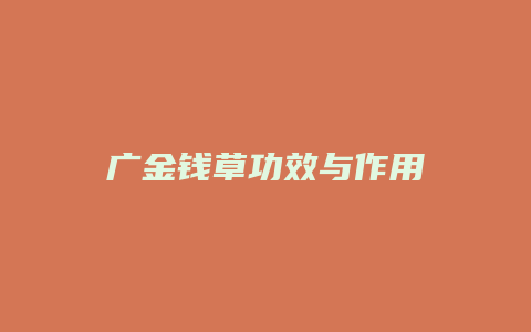 广金钱草功效与作用