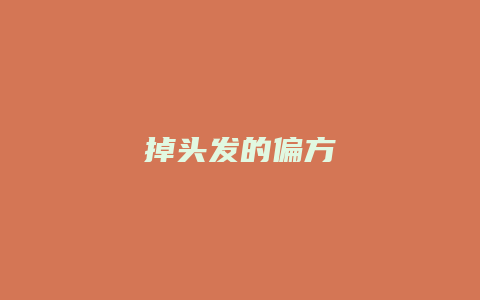 掉头发的偏方