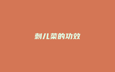 刺儿菜的功效
