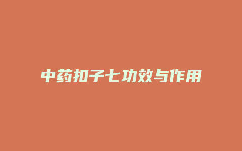 中药扣子七功效与作用