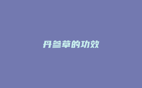 丹参草的功效