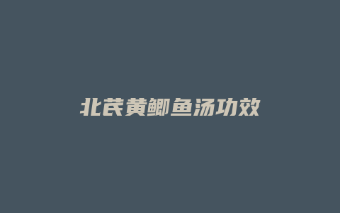 北芪黄鲫鱼汤功效