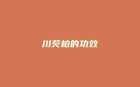 川芡柏的功效