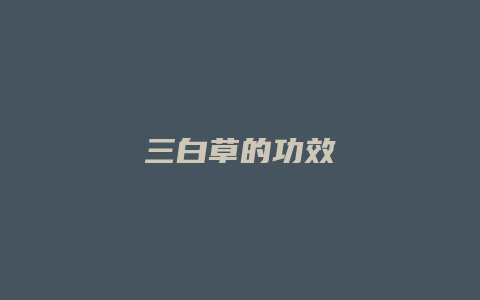 三白草的功效