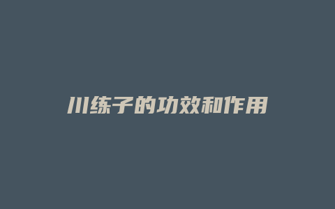 川练子的功效和作用