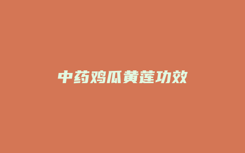 中药鸡瓜黄莲功效