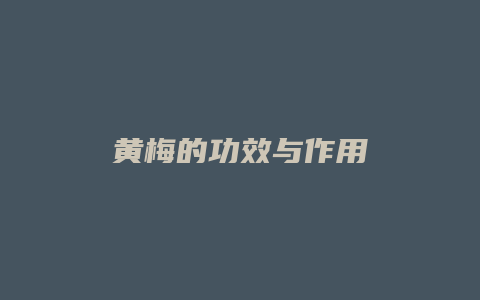 黄梅的功效与作用