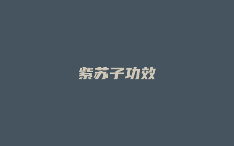 紫苏子功效