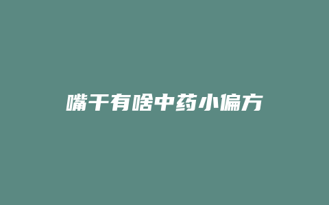 嘴干有啥中药小偏方