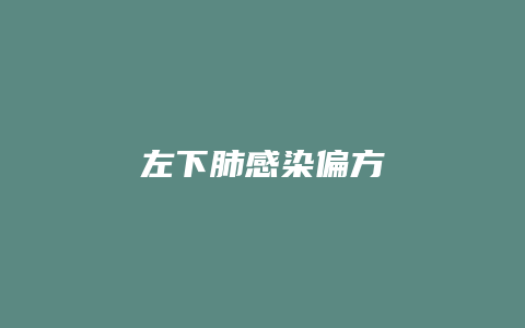 左下肺感染偏方